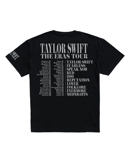 Taylor Swift | The Eras Tour Through London Black T-Shirt