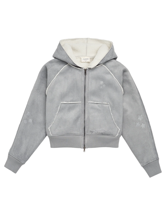 Folklore Album Gray Faux Shearling Jacket